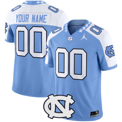 Custom North Carolina Tar Heels Football Alternate Carolina Blue Limited Jersey - All Stitched