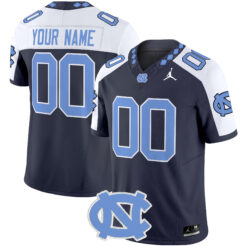 Custom North Carolina Tar Heels Football Alternate Navy Limited Jersey - All Stitched