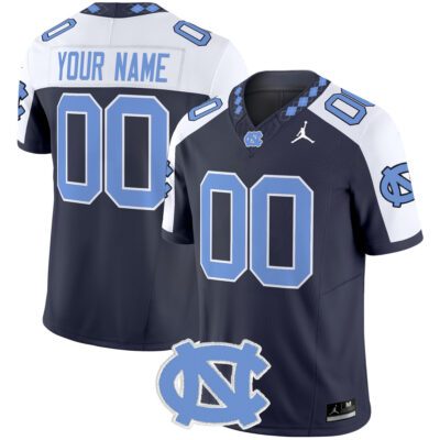 Custom North Carolina Tar Heels Football Alternate Navy Limited Jersey - All Stitched