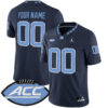 Custom North Carolina Tar Heels Football Navy Alternate Game Jersey w/ ACC Patch - All Stitched