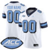Custom North Carolina Tar Heels Football White Retro Game Jersey w/ ACC Patch - All Stitched
