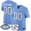 Custom North Carolina Tar Heels Football Carolina Blue Limited Jersey w/ ACC Patch - All Stitched