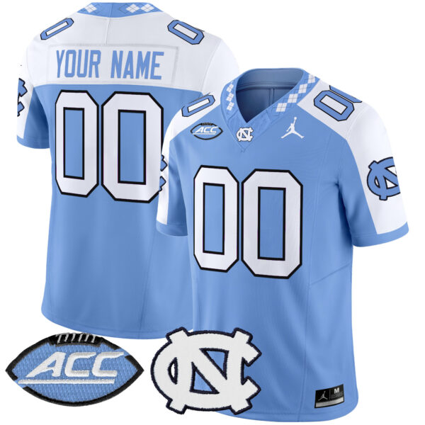 Custom North Carolina Tar Heels Football Alternate Carolina Blue Limited Jersey w/ ACC Patch - All Stitched