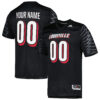 Custom Louisville Cardinals Football Black Premier Strategy Jersey - All Stitched