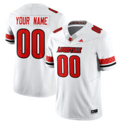Custom Louisville Cardinals Football White Vapor Limited Jersey - All Stitched