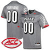 Custom Louisville Cardinals Football Charcoal Premier Strategy Jersey w/ ACC Patch - All Stitched