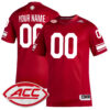 Custom Louisville Cardinals Football Red Alternate Game Jersey w/ ACC Patch - All Stitched
