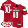 Custom Louisville Cardinals Football Red Premier Jersey w/ ACC Patch - All Stitched