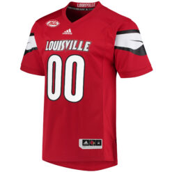 Alternative view of Custom Louisville Cardinals Football Red Premier Jersey w/ ACC Patch - All Stitched