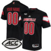 Custom Louisville Cardinals Football Black Premier Jersey w/ ACC Patch - All Stitched