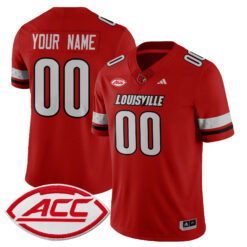 Custom Louisville Cardinals Football Red Vapor Limited Jersey w/ ACC Patch - All Stitched