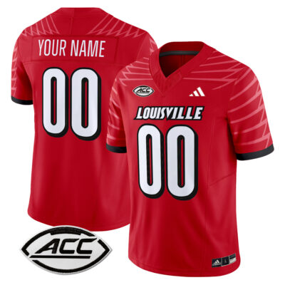 Custom Louisville Cardinals Football Red Limited Jersey w/ ACC Patch - All Stitched