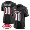 Custom Louisville Cardinals Football Black Limited Jersey w/ ACC Patch - All Stitched