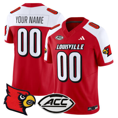 Custom Louisville Cardinals Football Red Alternate Limited Jersey w/ ACC Patch - All Stitched