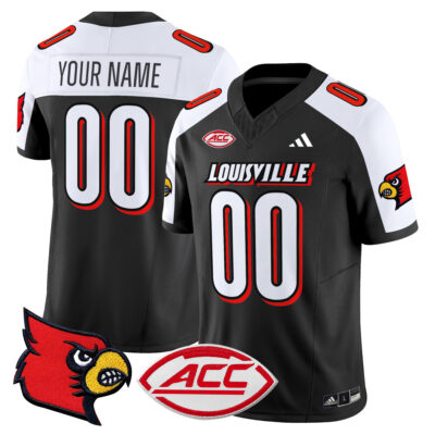 Custom Louisville Cardinals Football White Alternate Limited Jersey w/ ACC Patch - All Stitched