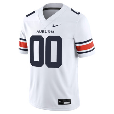 Alternative view of Custom Auburn Tigers Football White Away Game Jersey - All Stitched