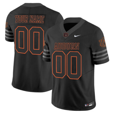 Custom Auburn Tigers Football Black Orange Jersey - All Stitched