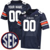 Custom Auburn Tigers Football Navy Game Jersey w/ SEC Patch - All Stitched