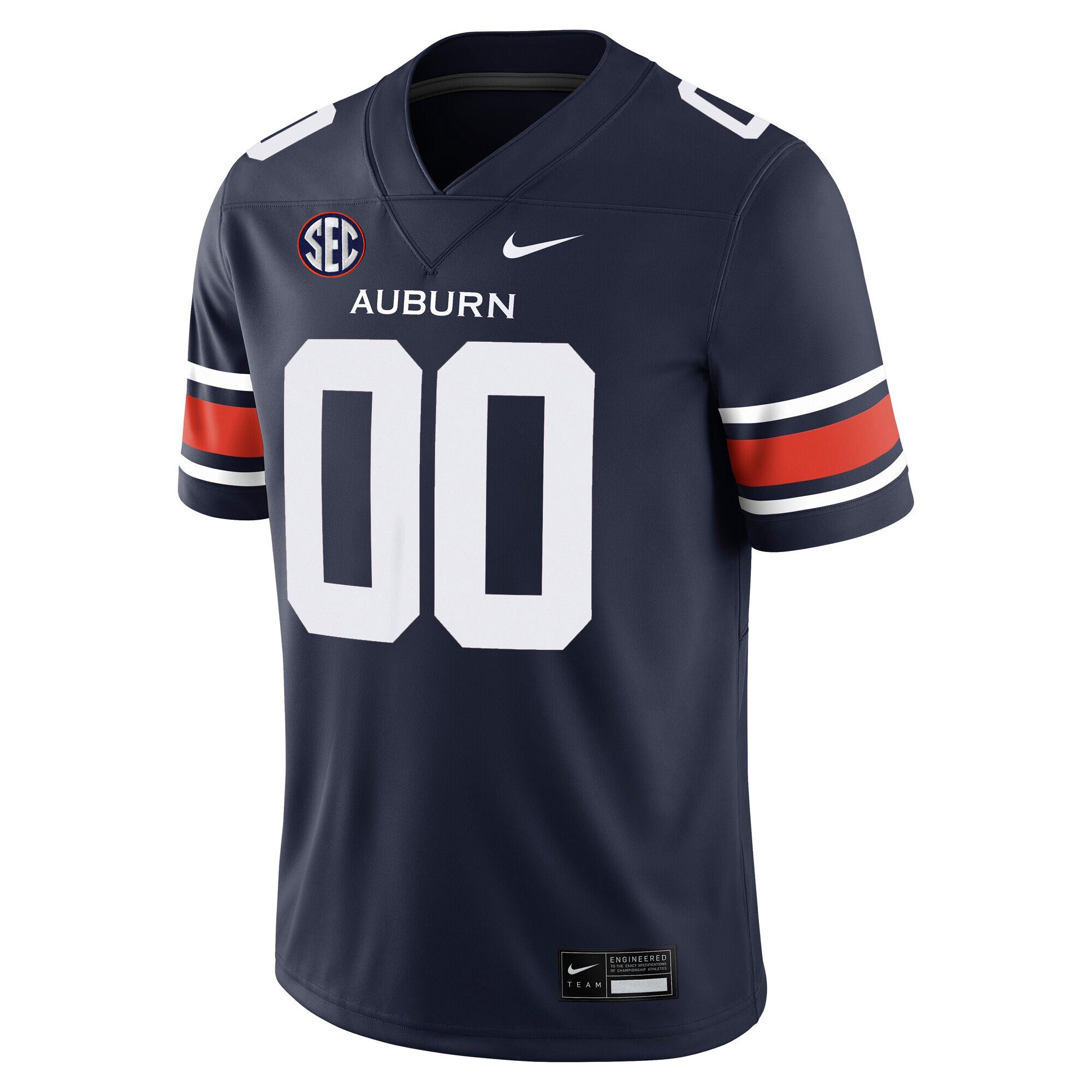Custom Auburn Tigers Football Navy Home Game Jersey w/ SEC Patch - All Stitched - Image 2