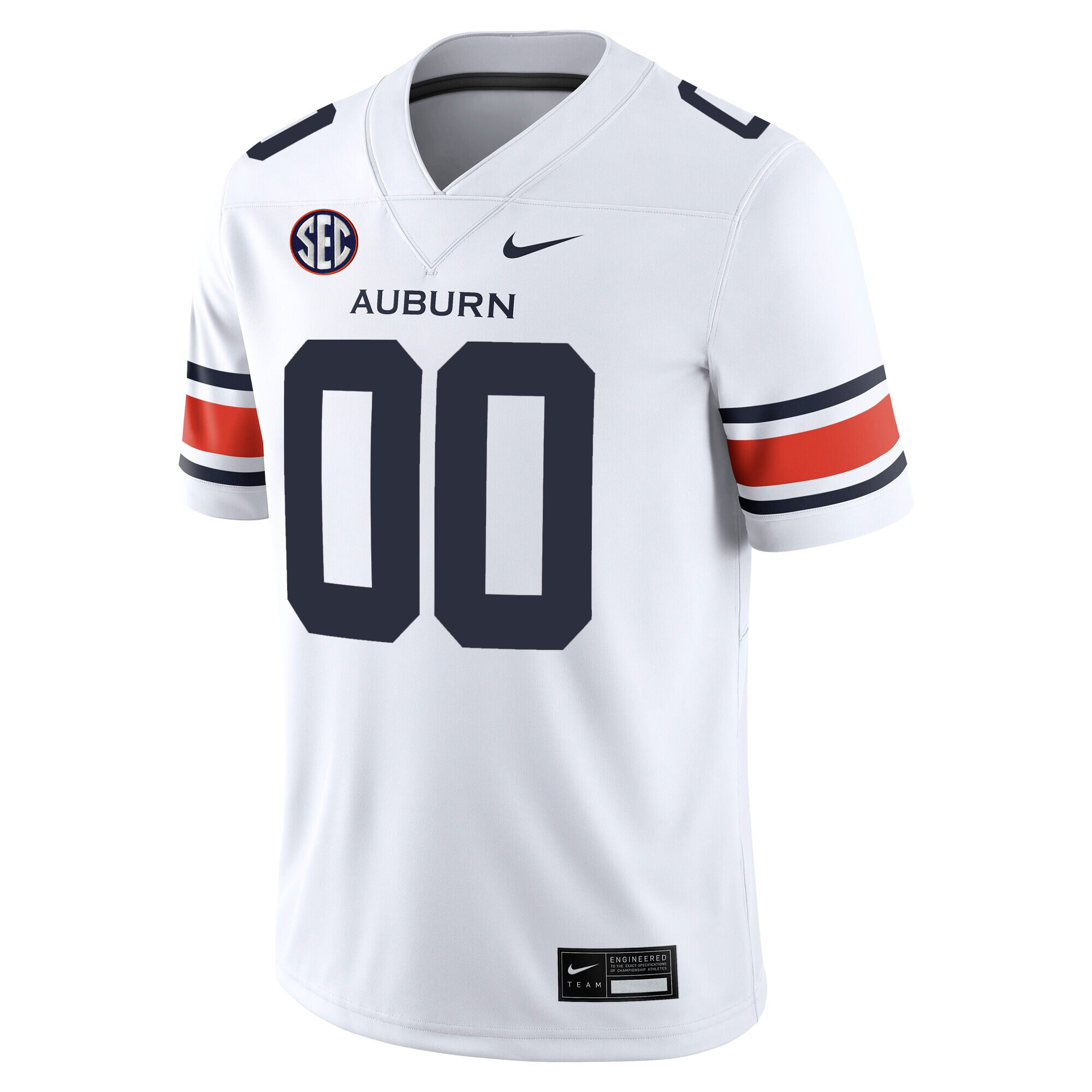 Custom Auburn Tigers Football White Away Game Jersey w/ SEC Patch - All Stitched - Image 2