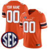 Custom Auburn Tigers Football Orange Alternate Game Jersey w/ SEC Patch - All Stitched