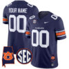 Custom Auburn Tigers Football Navy Vapor Limited Jersey - All Stitched