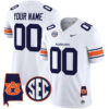 Custom Auburn Tigers Football White Vapor Limited Jersey - All Stitched