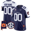 Custom Auburn Tigers Football Navy Alternate Vapor Limited Jersey - All Stitched