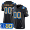 Custom UCLA Bruins Football Black Alternate Jersey w/ B1G Patch - All Stitched