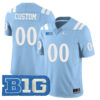 Custom UCLA Bruins Football Light Blue Vapor Limited Jersey w/ B1G Patch - All Stitched