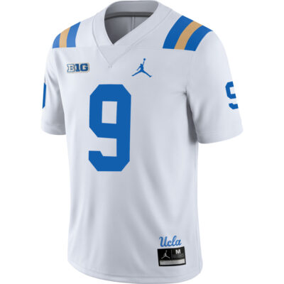 Alternative view of Nico Iamaleava UCLA Bruins Football White Away Jersey w/ B1G Patch - All Stitched