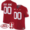 Custom Stanford Cardinal Football Cardinal Vapor Limited Jersey w/ ACC Patch - All Stitched