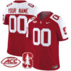 Custom Stanford Cardinal Football Cardinal Alternate Vapor Limited Jersey w/ ACC Patch - All Stitched