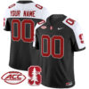 Custom Stanford Cardinal Football Black Alternate Vapor Limited Jersey w/ ACC Patch - All Stitched