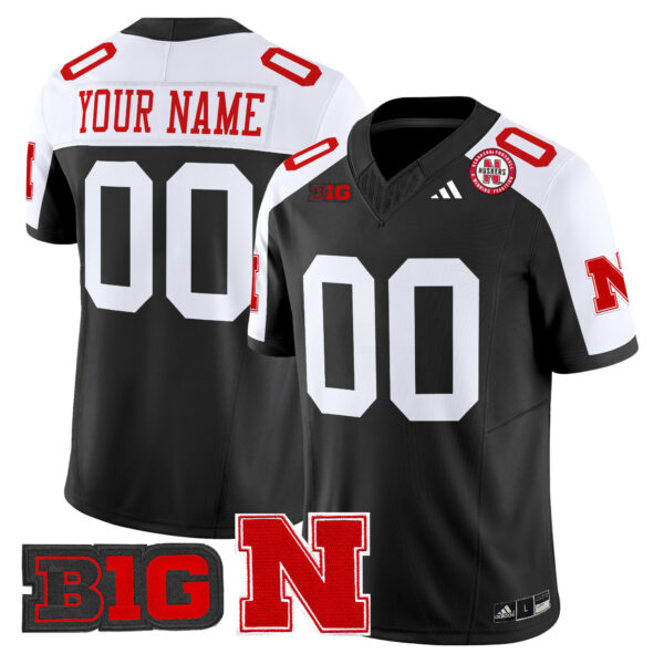 Custom Nebraska Cornhuskers Football Black Alternate Vapor Limited Jersey - All Stitched