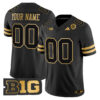 Custom Nebraska Cornhuskers Football Black Gold Jersey - All Stitched