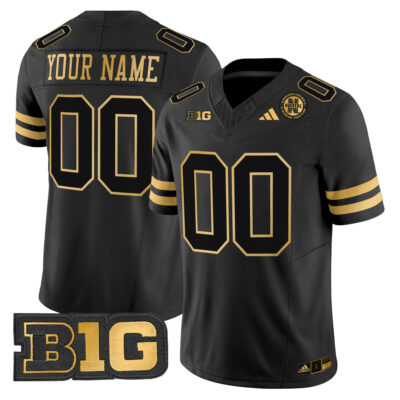 Custom Nebraska Cornhuskers Football Black Gold Jersey - All Stitched