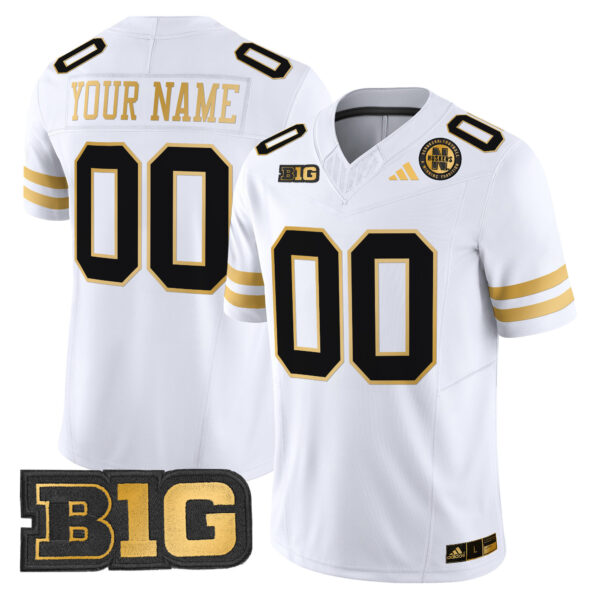 Custom Nebraska Cornhuskers Football White Gold Jersey - All Stitched