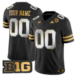 Custom Nebraska Cornhuskers Football Black Gold Limited Jersey - All Stitched
