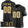 Custom Purdue Boilermakers Football Black Vapor Limited Jersey w/ B1G Patch - All Stitched