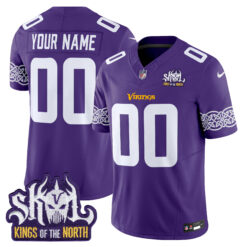 Custom Minnesota Vikings King Of The North Purple Limited Jersey - All Stitched