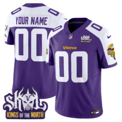 Custom Minnesota Vikings King Of The North Alternate Purple Limited Jersey - All Stitched