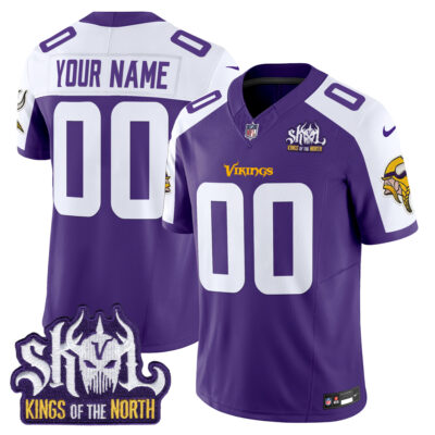 Custom Minnesota Vikings King Of The North Alternate Purple Limited Jersey - All Stitched