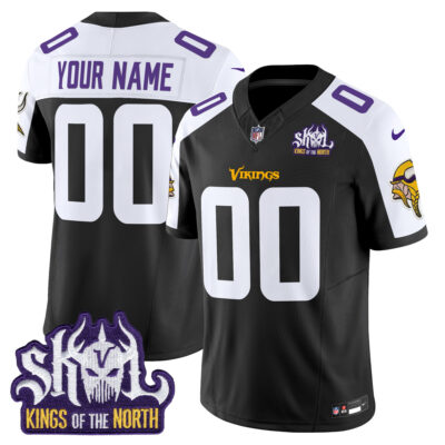 Custom Minnesota Vikings King Of The North Alternate Black Limited Jersey - All Stitched