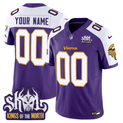 Custom Minnesota Vikings King Of The North Alternate Purple Throwback Jersey - All Stitched