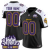 Custom Minnesota Vikings King Of The North Alternate Black Throwback Jersey - All Stitched
