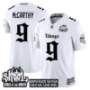 J.J. McCarthy Minnesota Vikings White Gothic Limited Jersey - All Stitched