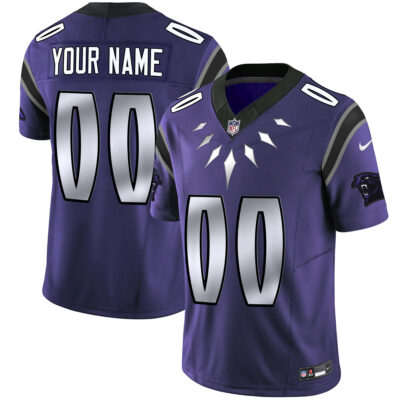 Custom Carolina Panthers Wakanda Purple Vapor Limited Jersey - All Stitched
