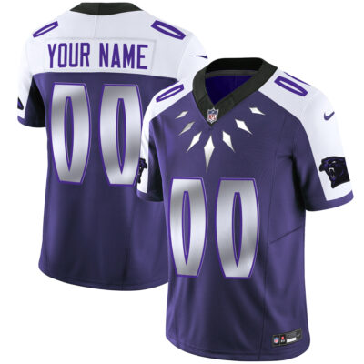 Custom Carolina Panthers Wakanda Purple Alternate Vapor Limited Jersey - All Stitched