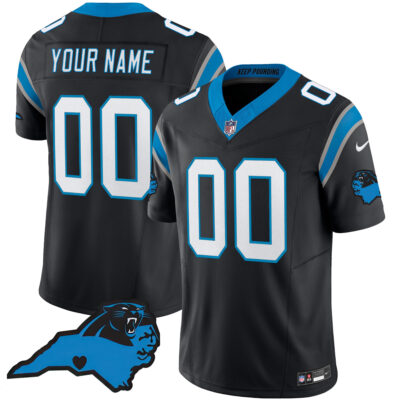 Custom Carolina Panthers Carolina State Black Vapor Limited Jersey - All Stitched
